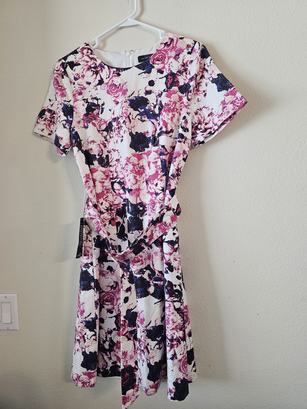 The Limited Pink Navy Floral Midi Dress